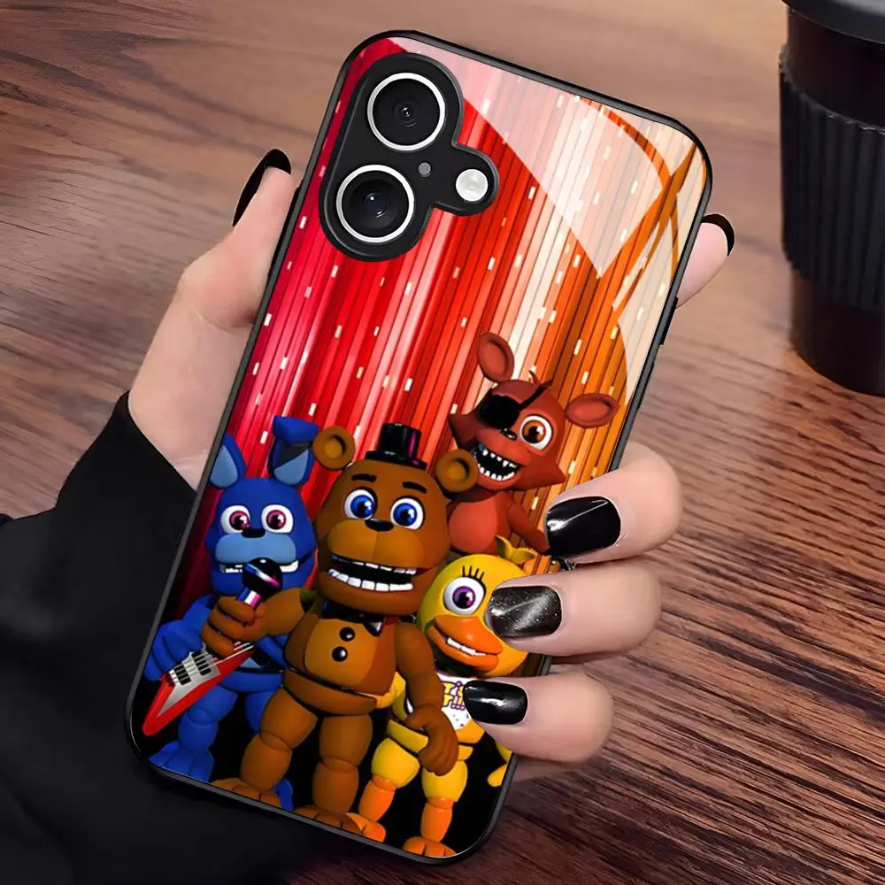 Фото Чехол для телефона Fnaf Five-nights At F-fredd-y для Samsung Galaxy S24 S26 S25 S23 S22 S21 S20 FE Edge Plus Ultra, черный, стеклянный №2