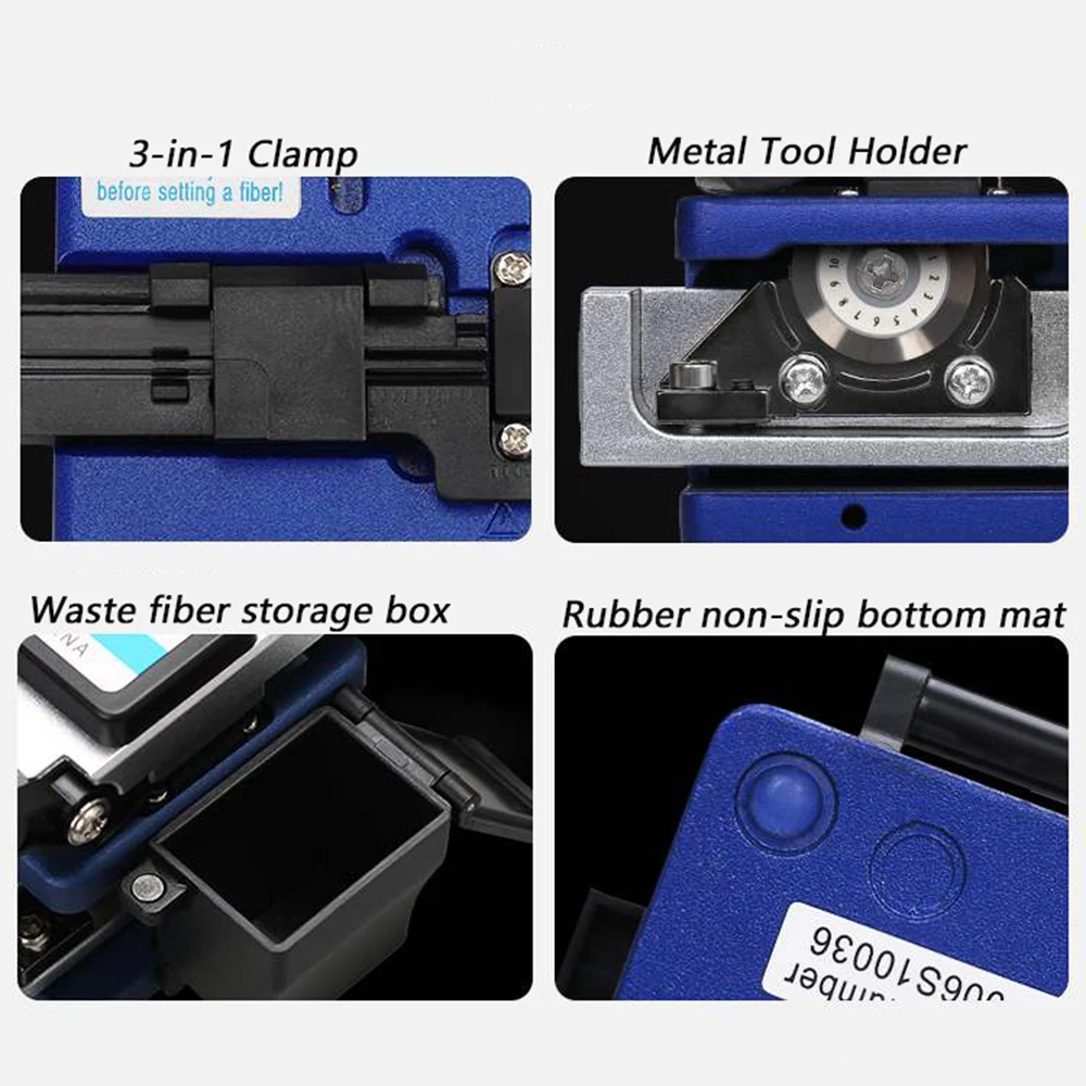 High Precision AUA-6S Fiber Optic Cleaver 16,000 Times Fiber Optic Cutting Tool With Core Collection Box