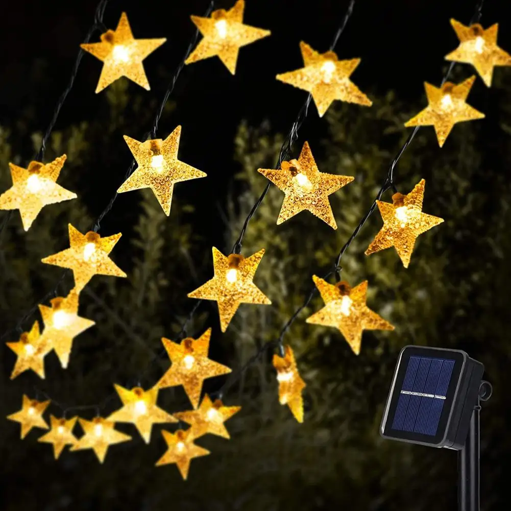 

12m 100led Solar Star String Lights 8 Modes Twinkle Fairy Light For Outdoor Gardens Lawn Patio Decor