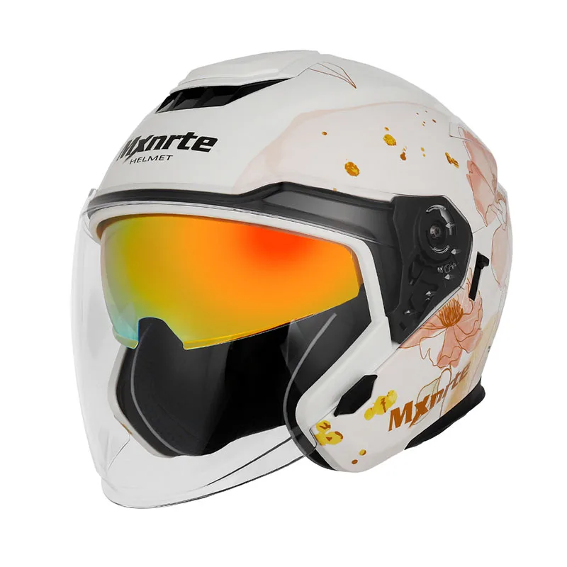 Одобренный DOT Mxnrte розовый шлем Lotus Pond для мужчин и женщин полушлем с двойными