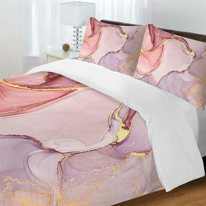 

Nordic Simple Light Pink Single Double Duvet Cover Set Girl Abstract Art Pattern Bed Linen Twin Queen Quilt Cover Pillowcase