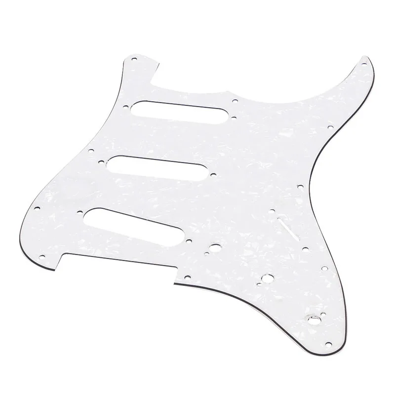 

2022 New 3Ply Strat Style Scratch Plate Pearl White Guitar Pickguard For Fender Strat New