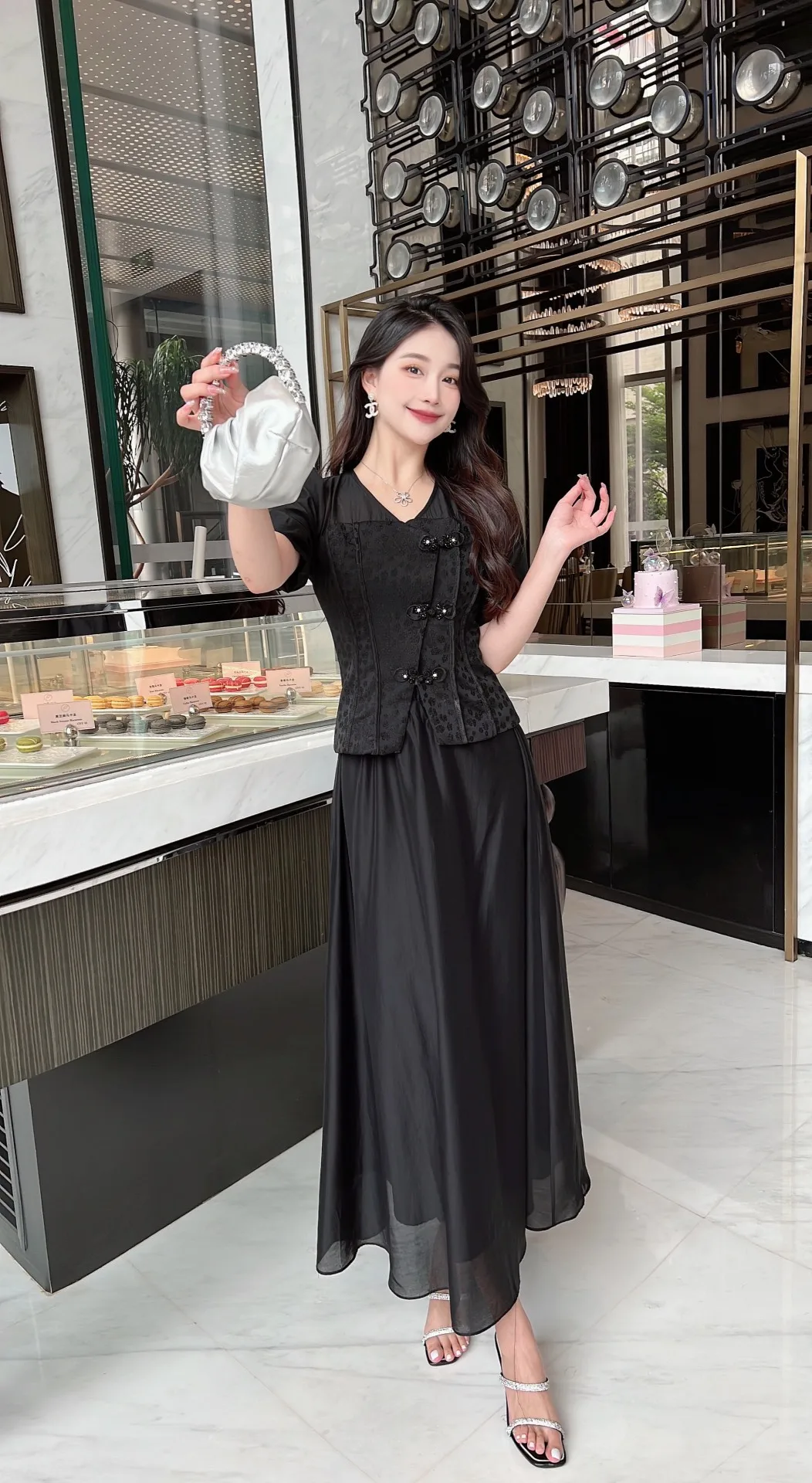 2023 spring and summer women's clothing fashion new Mid-length dress set 0526