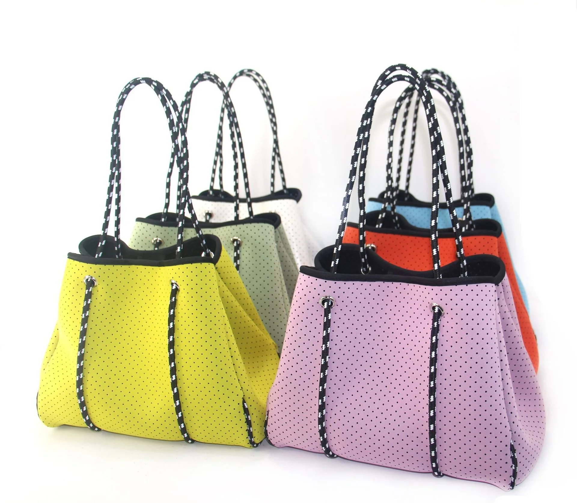 

casual Neoprene large capacity tote bag solid color women shoulder bags waterproof lady handbags summer beach bag travel big