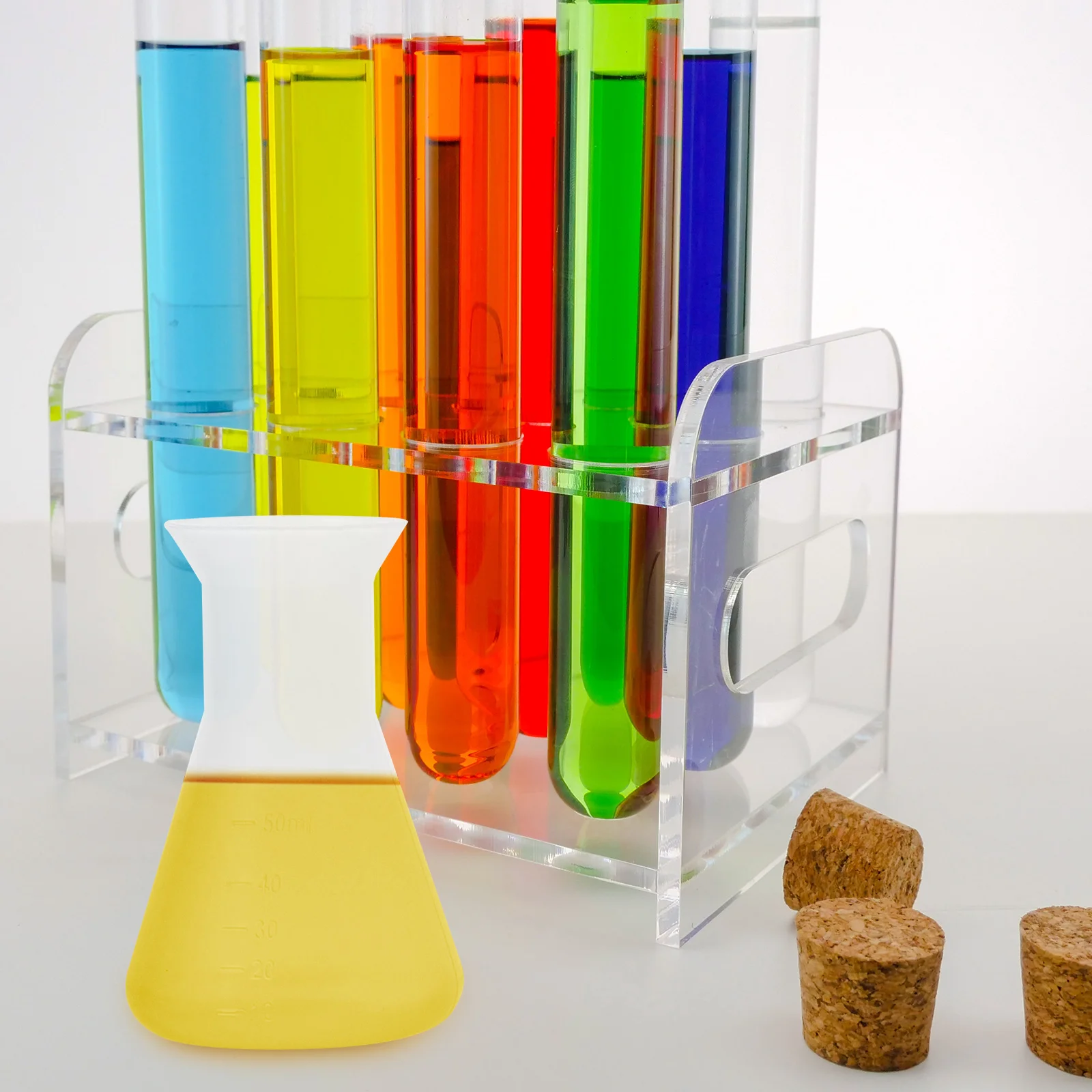 Колба Erlenmeyer экспериментная шкала с коническим конусом для лабораторной химии