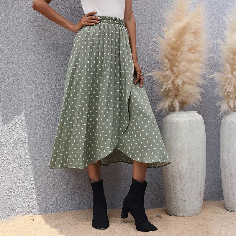 

Autumn New Polka Dot Flap Ruffled Midlength Dress Skirt Girl 2023