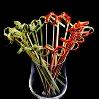 100pcsset disposable bamboo forks twisted party buffet fruit sticks desserts food cocktail sandwich picks wedding supplies