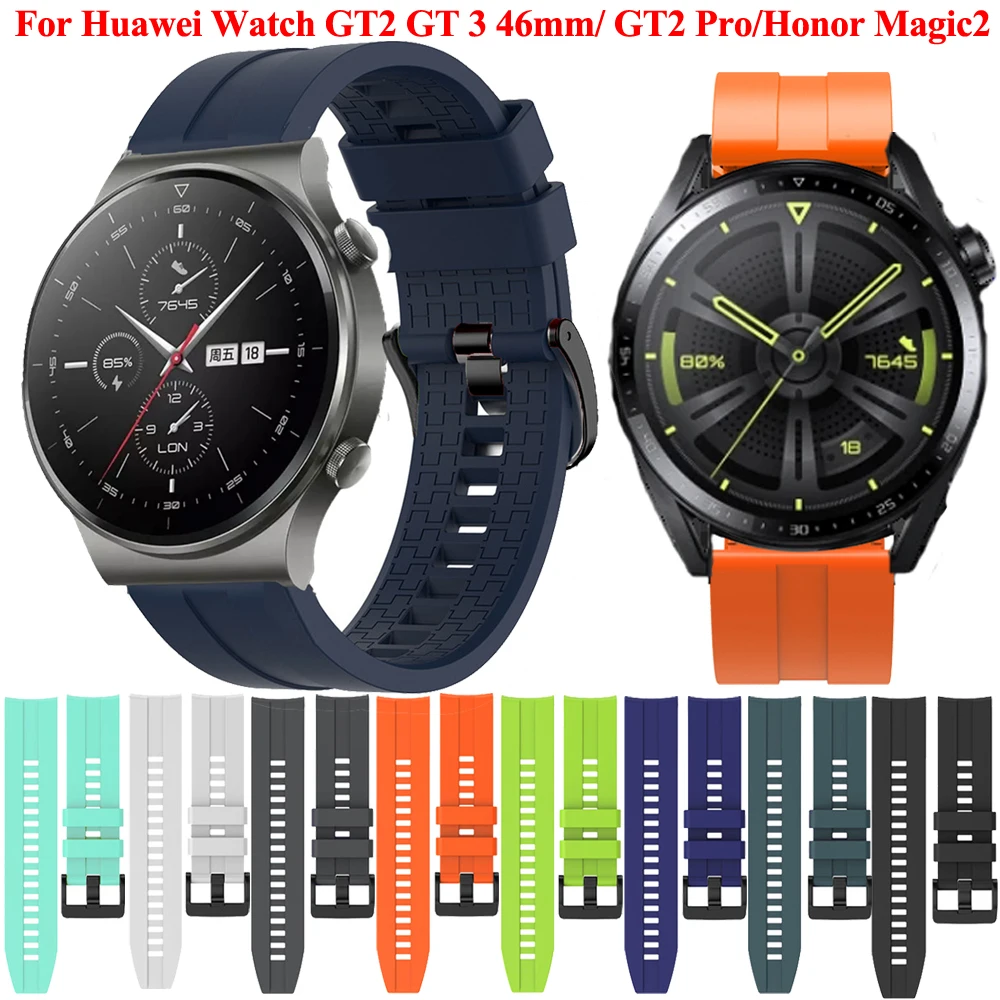 

Smart Watch Band 22mm Silicone Straps For Huawei GT 2 GT2 Pro Watch Strap Replacements Honor Magic 2 GT3 46mm Watch Mens Strap