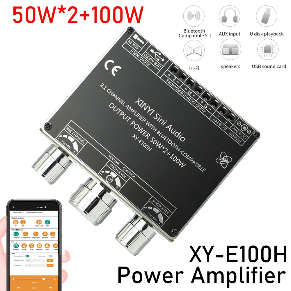Новинка TPA3116D2 2 1 канальная Плата усилителя Bluetooth 5 50 Вт x2 + 100 аудио стерео сабвуфер