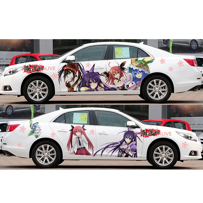 

2PCS DIY Japan Stickers Anime Whole Car Garlands High-grade Transparent Waterproof Changed Color Film Stickers On Car