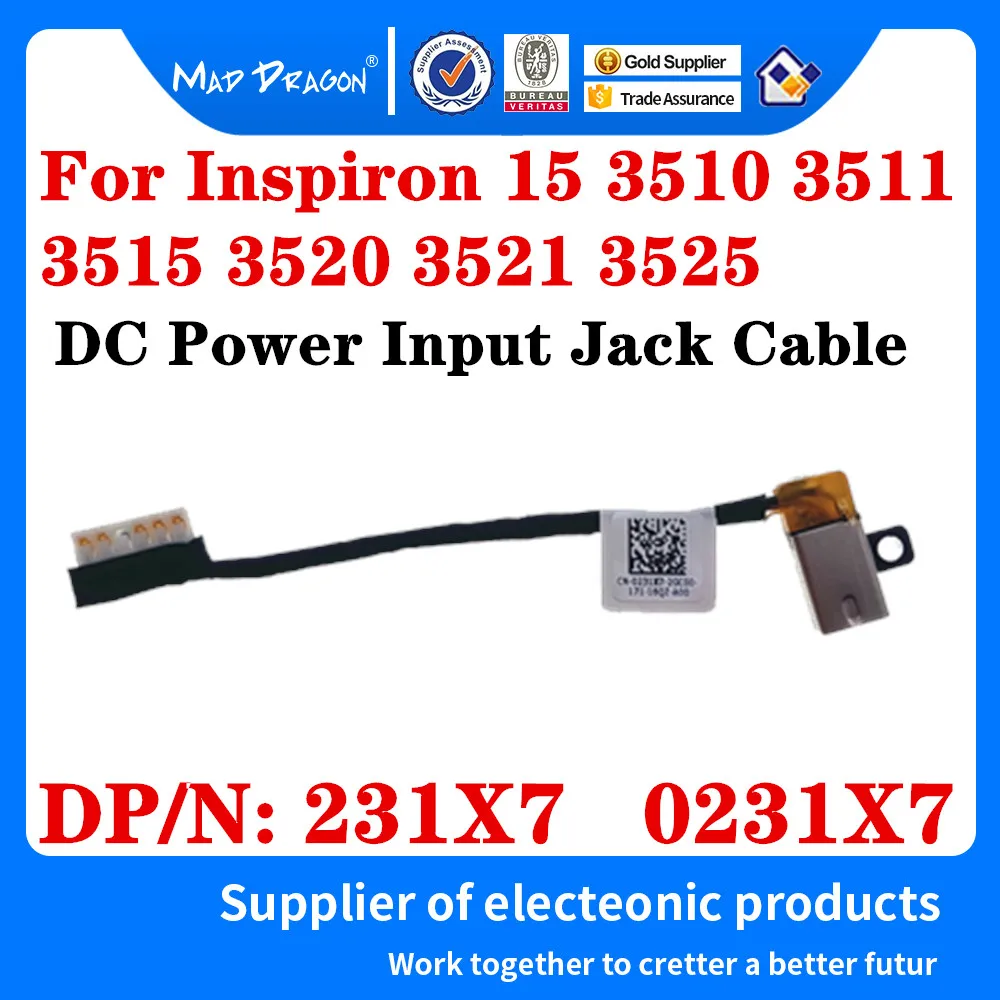 

Новинка DC301018100 231X7 0231X7 для ноутбука Dell Inspiron 3510 3511 3515 3520 3521, внешний кабель питания, входной разъем с линией