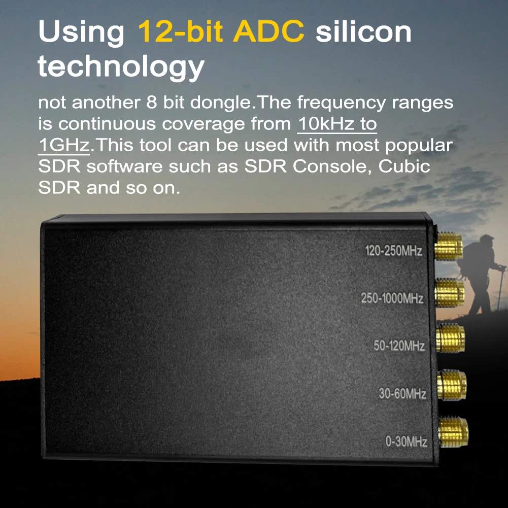 10kHz~1GHz Portable SDR Receiver RSP HF AM FM SSB CW Aviation Band Multiplatform Support Beginner Amateur Radio |