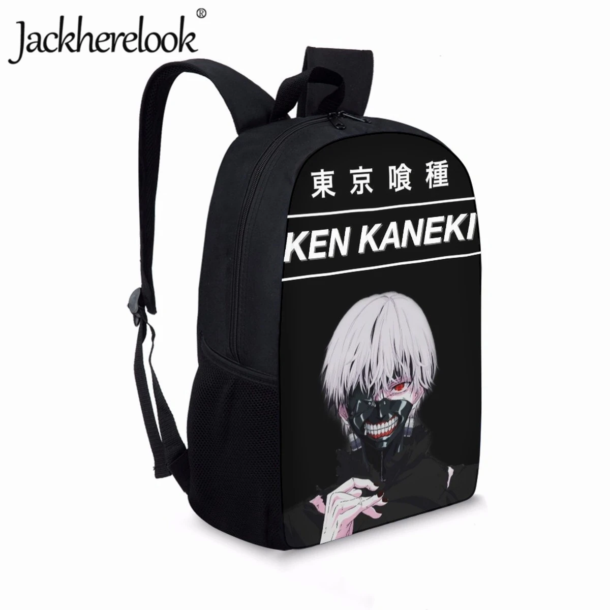 Jackherelook Anime Tokyo Ghoul Backpack for Teenager Child Large Capacity School Bags Boys Girls Kaneki Ken Portable Bookbags