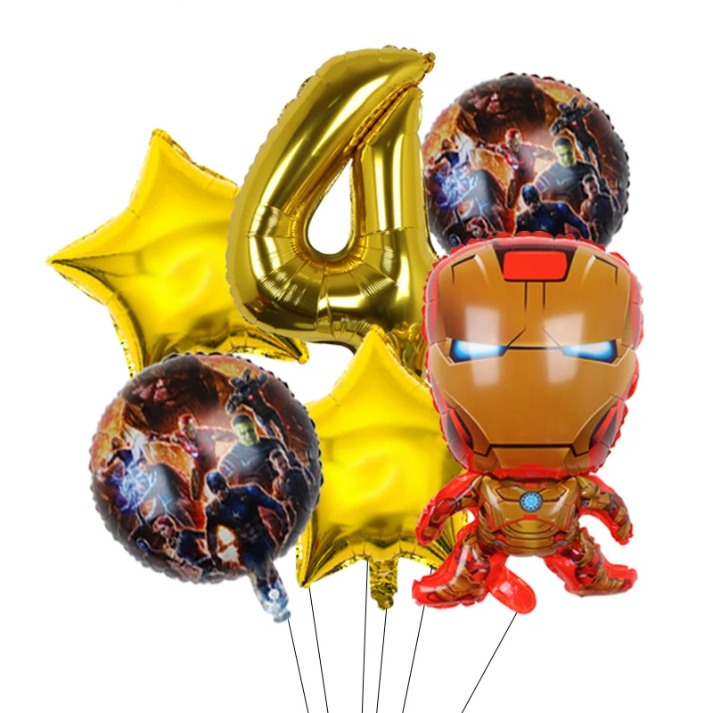 Набор для украшения детской вечеринки "Мстители" с героями Marvel - Человек-паук, Халк и другие - воздушные шары.