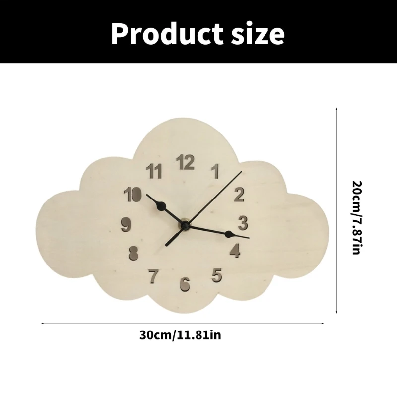 Настенные часы с бесшумной работой облачный дизайн для детей и украшение дома D2RD
