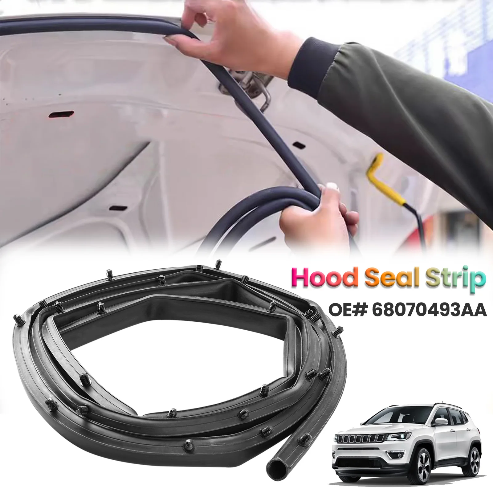 

Уплотнительная лента капота, уплотнительная лента для Jeep Grand Cherokee 2011-2020 Dodge Durango, материал, резина, прямая замена 68070493 A