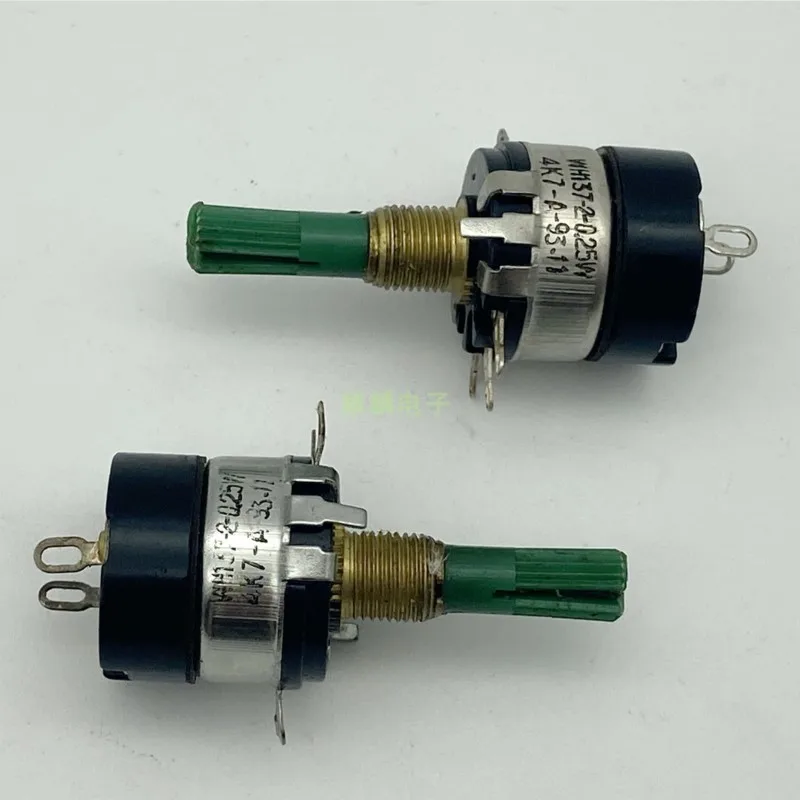 

2PCS WH137-2-0.25W Rotary Potentiometer With Switch 4K7 250V 1A Flower Shaft Length 25mm