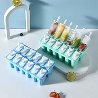 12 ice cream mold ice pop cube popsicle barrel mold dessert juice diy mould maker tool with popsicle stick kitchen tools