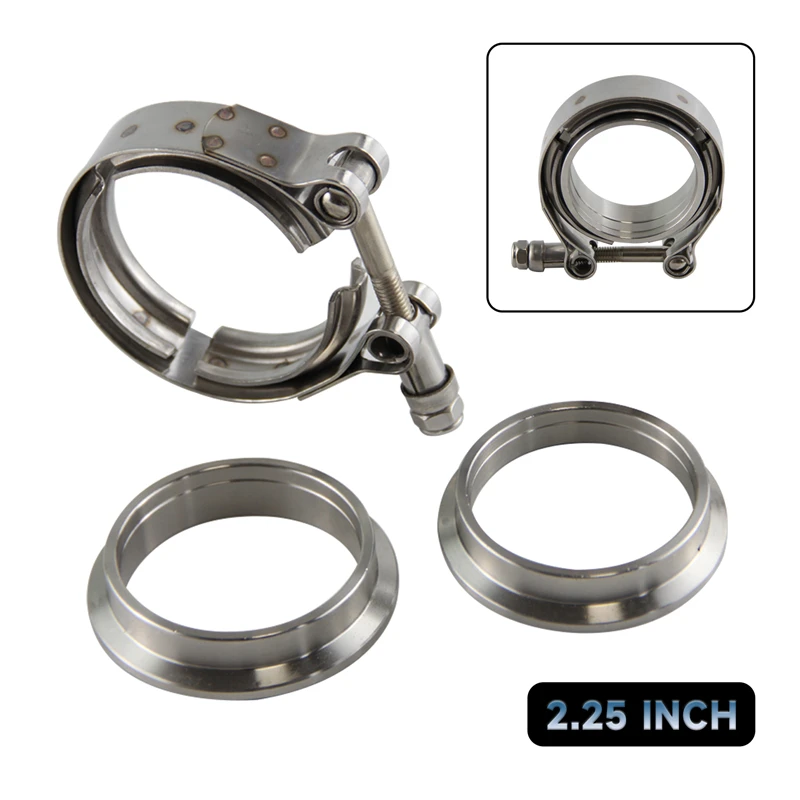 

2.25" 57mm V Band Clamp Flange Turbo Exhaust Downpipe Kit Mild Stainless Steel