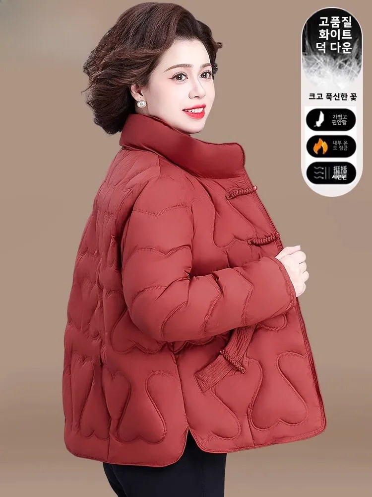 Пуховик Yu Zhaolin для мам короткая зимняя одежда верхняя новинка 2024 женщин среднего