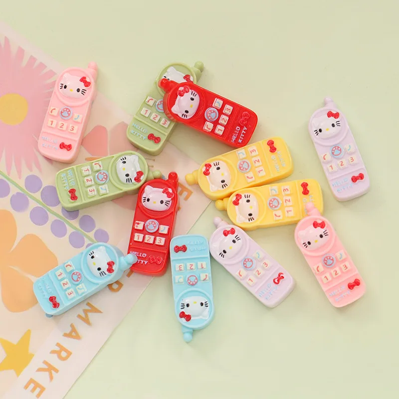 100 шт. Kawaii мультфильм Sanrio Kuromi Melody мобильный телефон смола Cobochon настольный орнамент аксессуары для кукольного домика миниатюрное ремесло (art.: 3920d39fffc03) - 3920d39fffc03