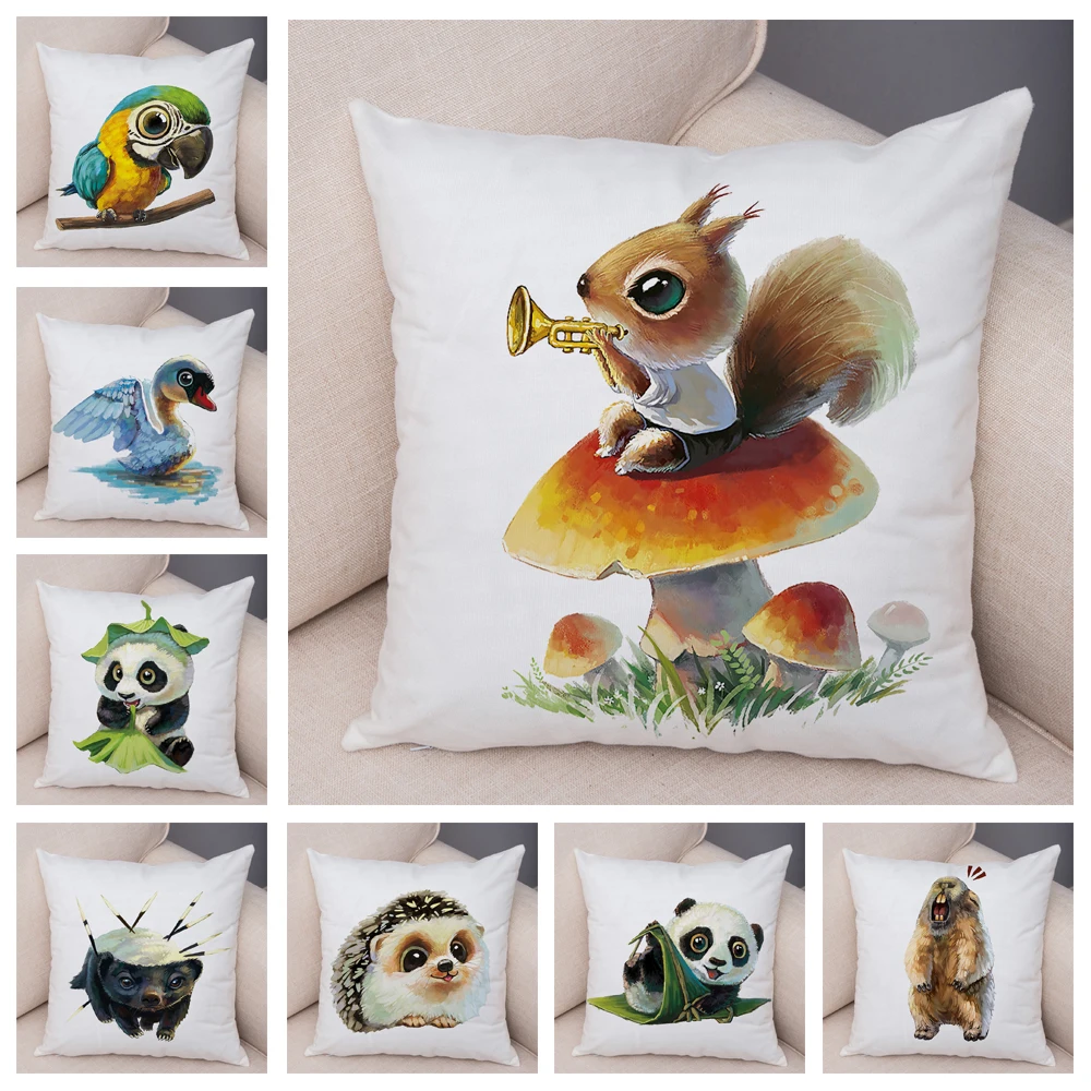 

Squirrel Panda Sofa Cushion Cover Home Children's Room Pillowcase Decoration Cute Cartoon Pet Animal Pillowcase