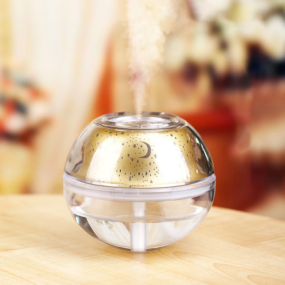 

500ml LED Crystal Night Light Projection Mist Maker Refresher Humidification Gift Air Humidifier USB Aromatherapy Lamp