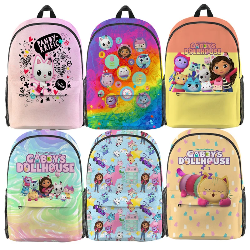 

Gabby Dollhouse Gabby Cats Backpack Waterproof Students Children Back to School Bag Girls Boys Teens Mochila Infantil