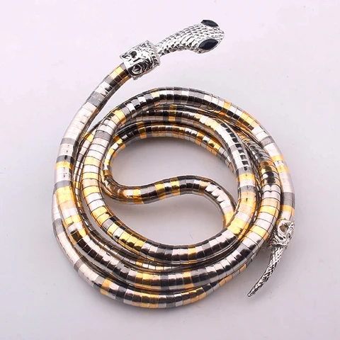 Оригинальное ожерелье в форме змеи для мужчин и женщин с темными отверстиями европейские американские вставки холодный повседневный дизайн обмотка ожерелье 1 шт.