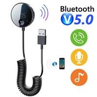 bluetooth 5 0 car fm transmitter wireless aux 3 5mm audio receiver tf card music mp3 player handsfree car kit