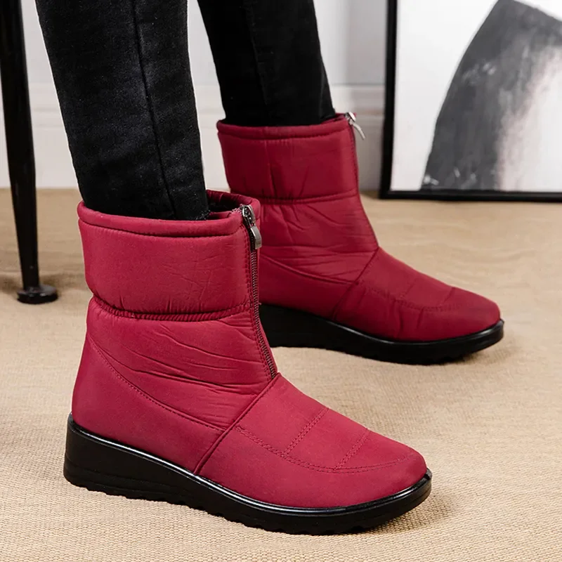 

New Platform Waterproof Snow Boots Women 2023 Winter Thick Plush Ankle Boots Woman Non Slip Warm Cotton Padded Shoes Ladies