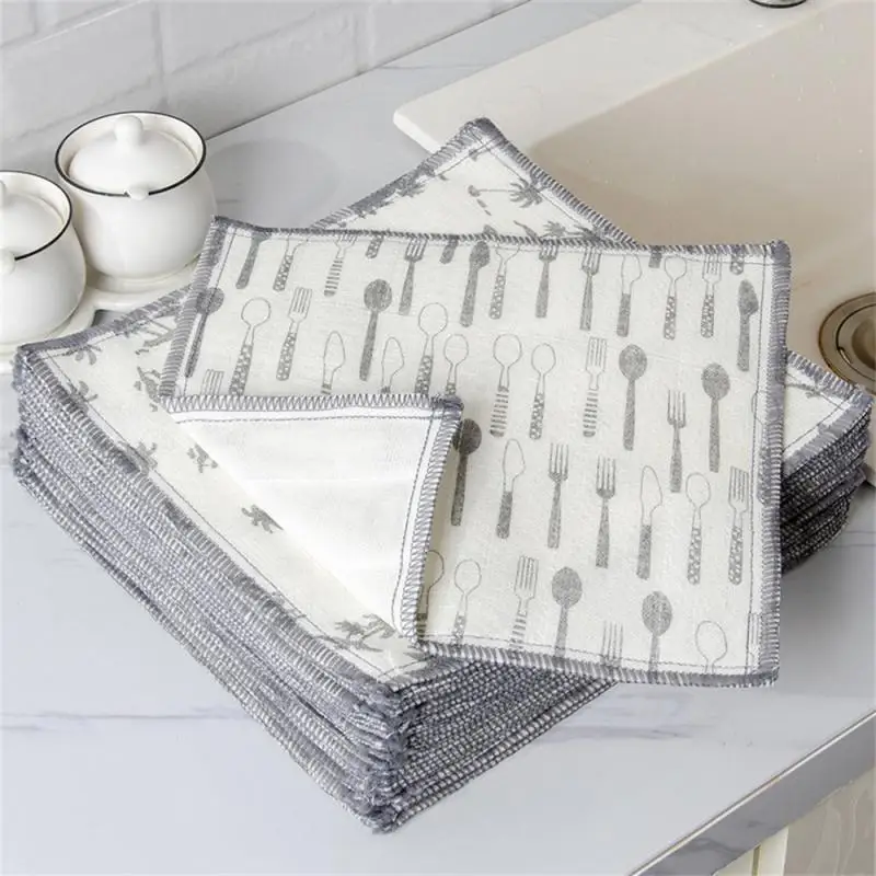 

Easy Removing Oil Cleaning Towel Non-stick Double-sided Cleaning Kitchen Dish Cloth Soft Absorbent Kitchen Towel Dishcloth