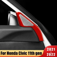 car treble speaker cover for honda civic 11th gen 2021 2022 front rear door high range horn loudspeaker lid stickers accessories