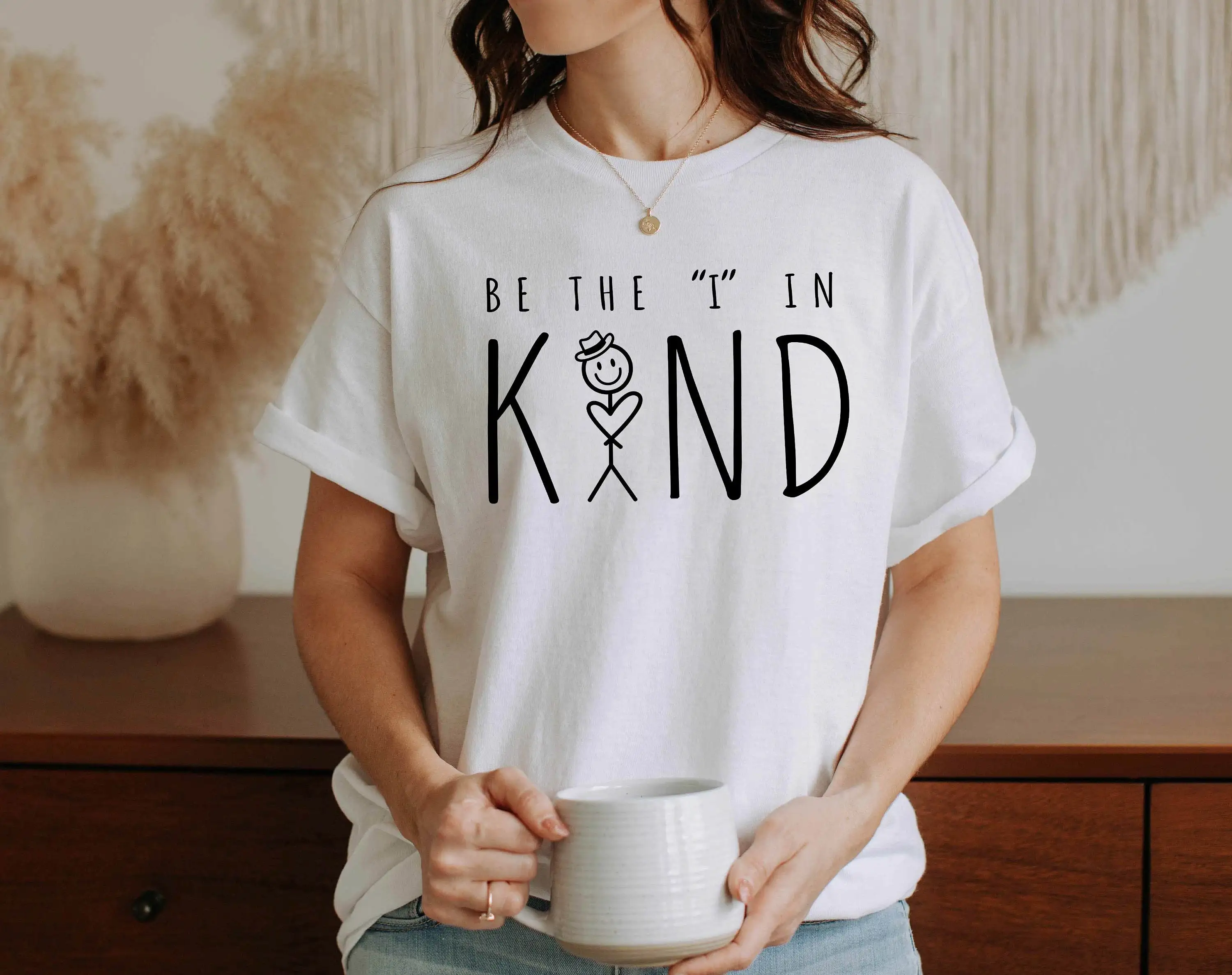 Будьте I в естественном виде футболка с сердцем милая доброта для женщин