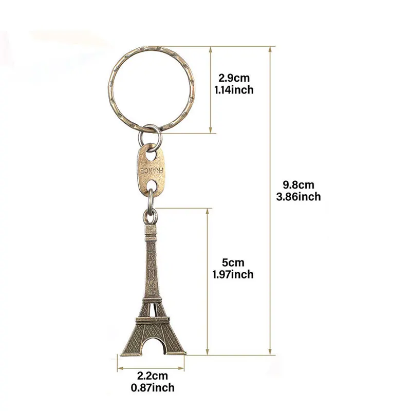 60Pcs Eiffel Tower Keychain Retro Keychain Decorations Purse Charms Statue Model Prom Keychain French Souvenirs images - 6