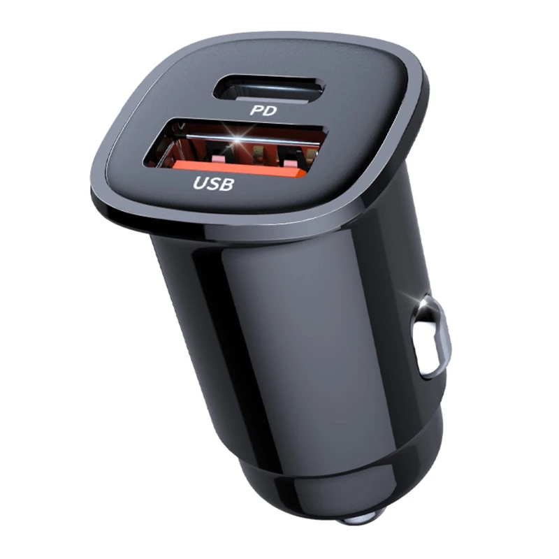 

USB C Car Charger 30W Mini All Metal Fast USB Car Charger Adapter PD for QC 3.0 Dual Port for Cellphone GPS