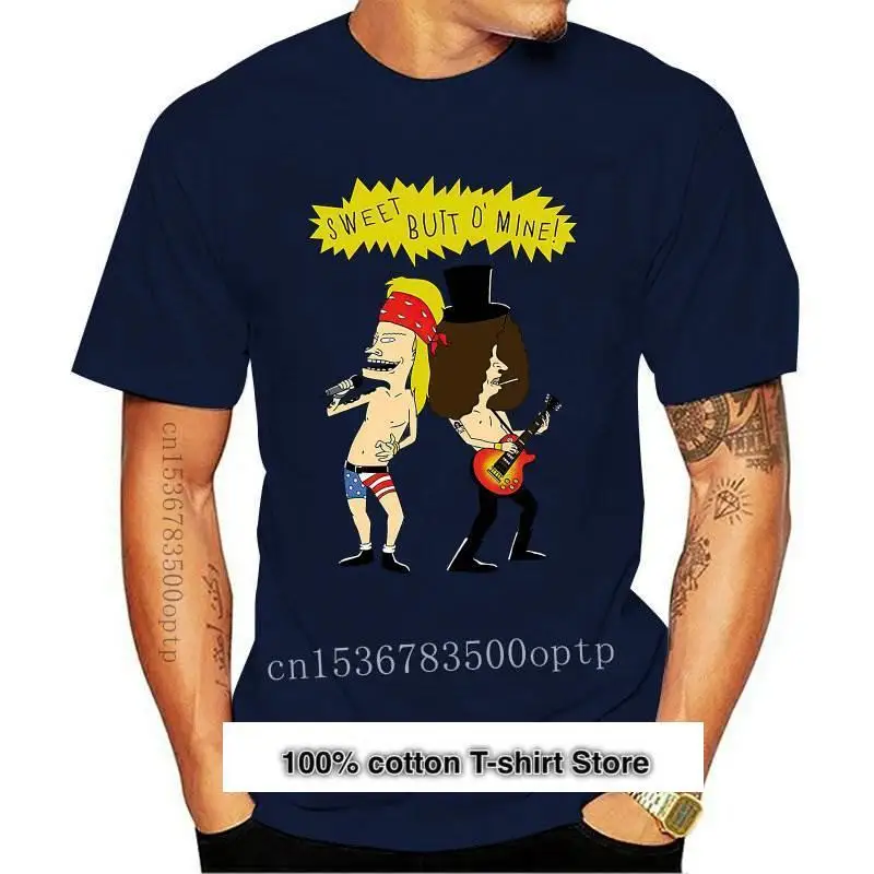 

Camiseta negra Переключенный унисекс de Beavis y Butthead X Guns n'roses Sweet приклад OO Mine, 2021