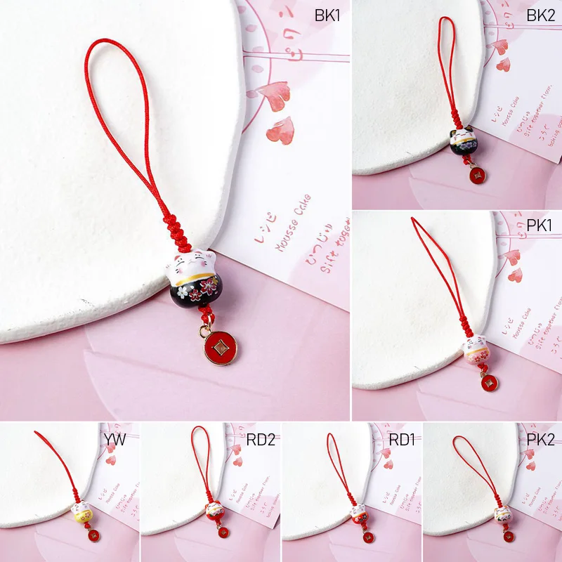 Милый мультяшный японский брелок счастливая кошка Манеки Неко подвески для