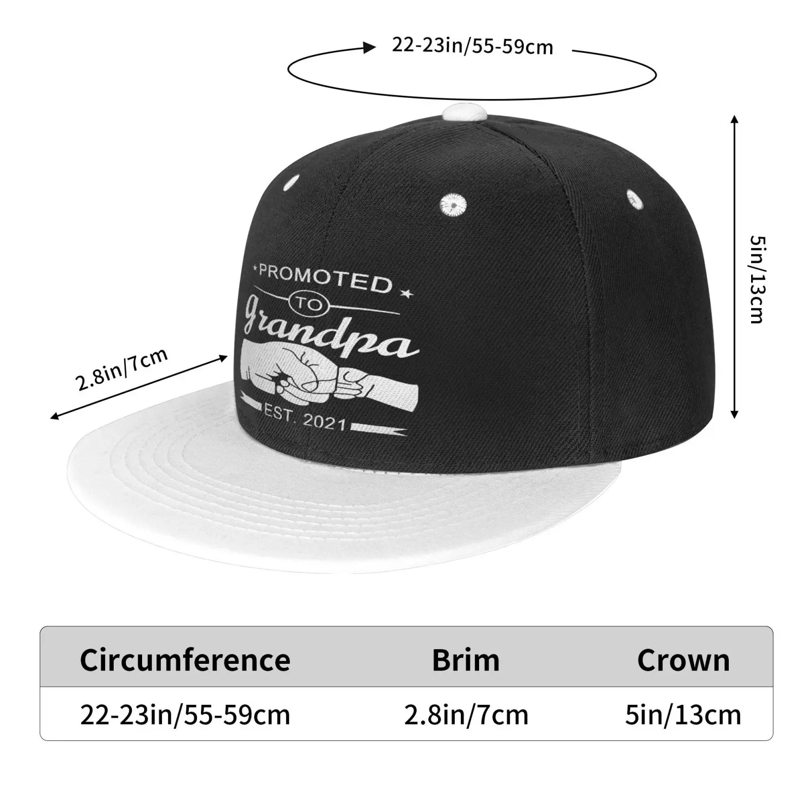 Promoted To Grandpa Est Shirtannounce Cap Hip Hop Hats Cowboy Hat For Girls Caps Women Beret Men's |