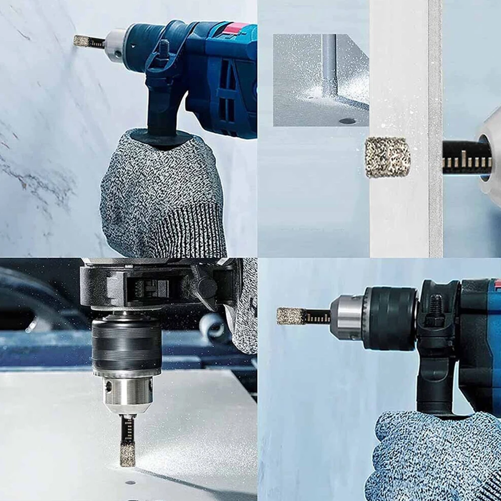 

Набор сверл для сухого сверления с алмазным напылением, комплект из 6 насадок с шестигранной ручкой, для резки отверстий под мрамор, гранит, ...