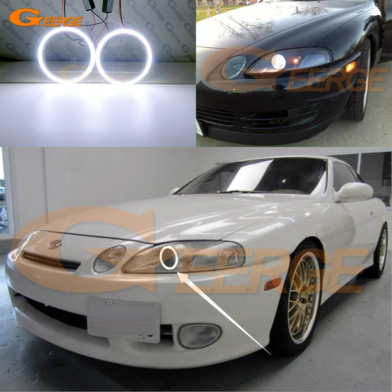 

For Lexus SC300 SC400 1991-2000 Excellent Ultra bright COB led angel eyes kit halo rings Car Accessories