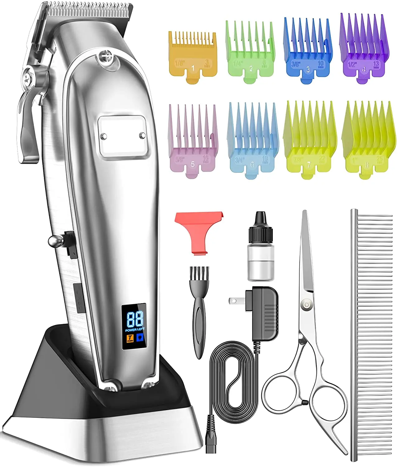 

Professional Dog Grooming Clippers Kit, 2 Speed Heavy Duty Cordless Hair Shears Trimmers for Thick Heavy Coats, with Metal Blade