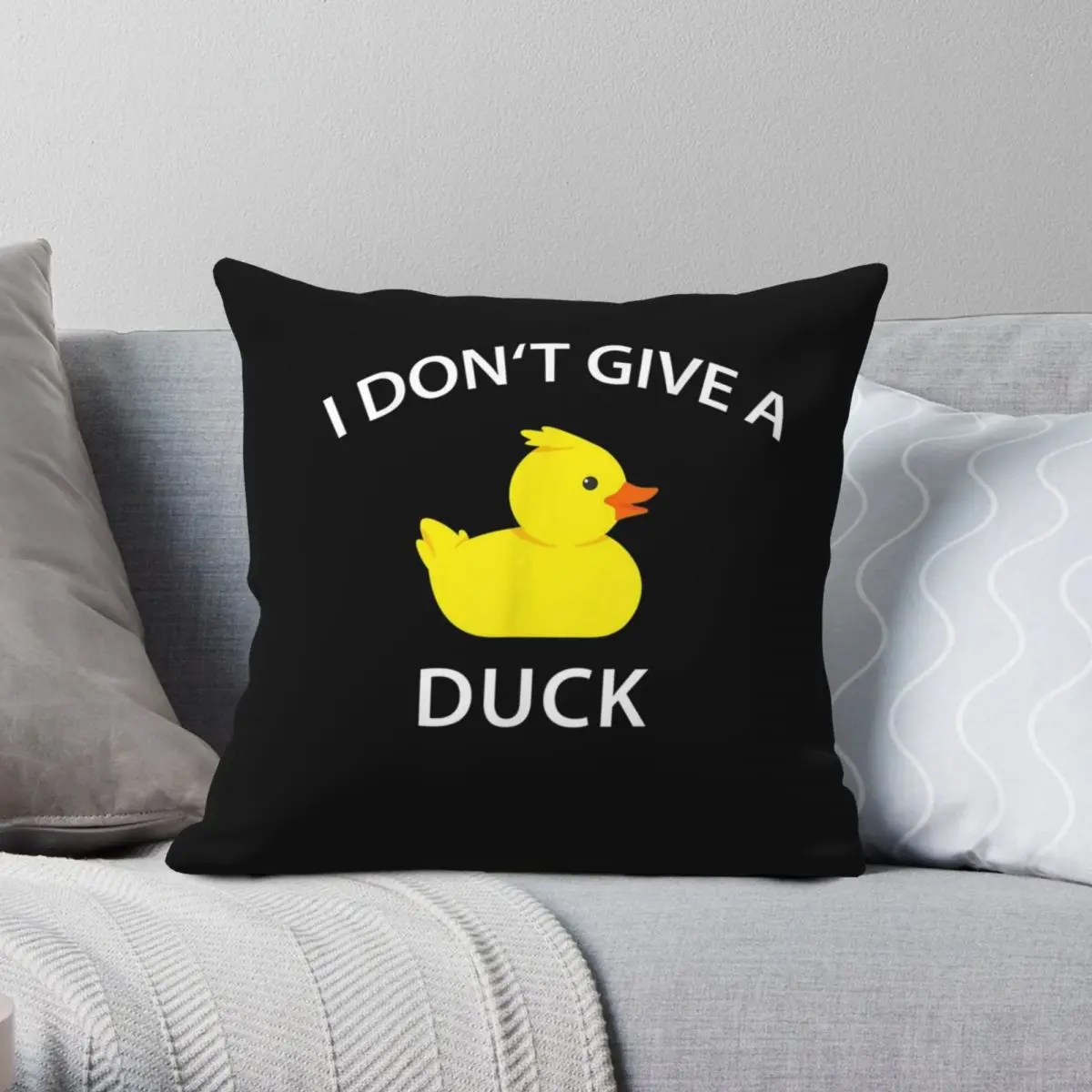 

I Don't Give A Duck Square Pillowcase Polyester Linen Velvet Creative Zip Decorative Sofa Cushion Cover 45x45