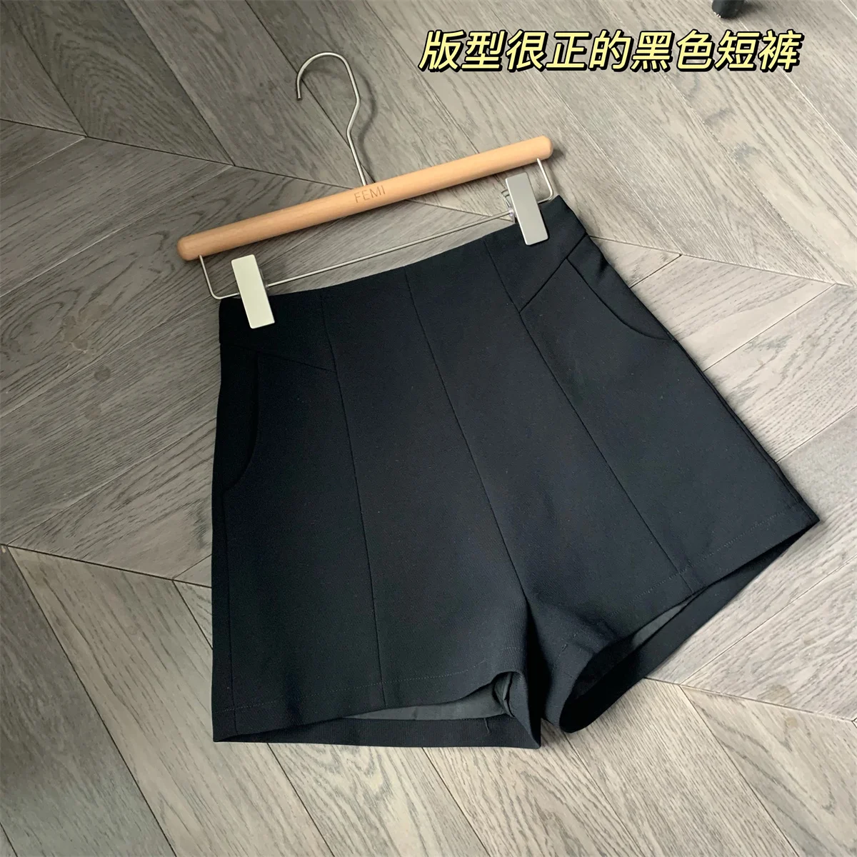 

COIGARSAM Spring Casual High Waist Black Women Shorts