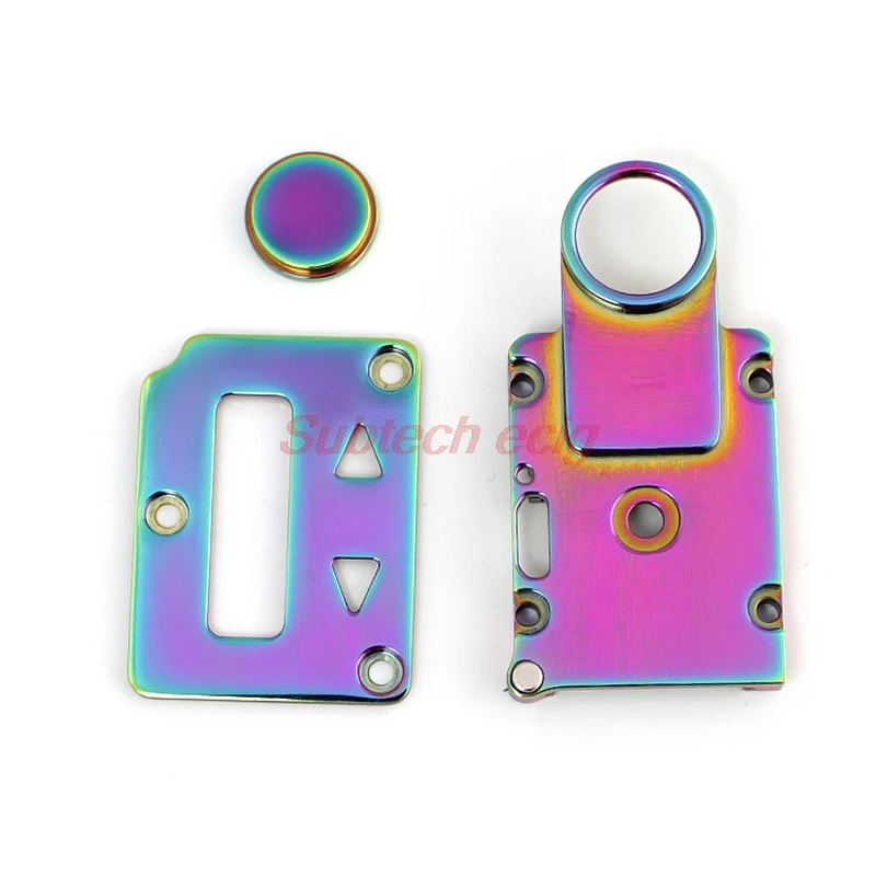 

SXK 3 in 1 Panels For Billet V4 mod BB Box Rainbow Pei Steel Colors 316 SS Front/ Behind Cover Panel With Button Inside Hot Sell
