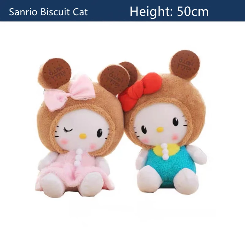 

50Cm Cute Biscuit Cat Doll Fantasy Girl Large Hello Kt Cat Anime Kawaii Plush Toy Ragdoll Doll Soft Stuffed Doll Blink Doll Gift