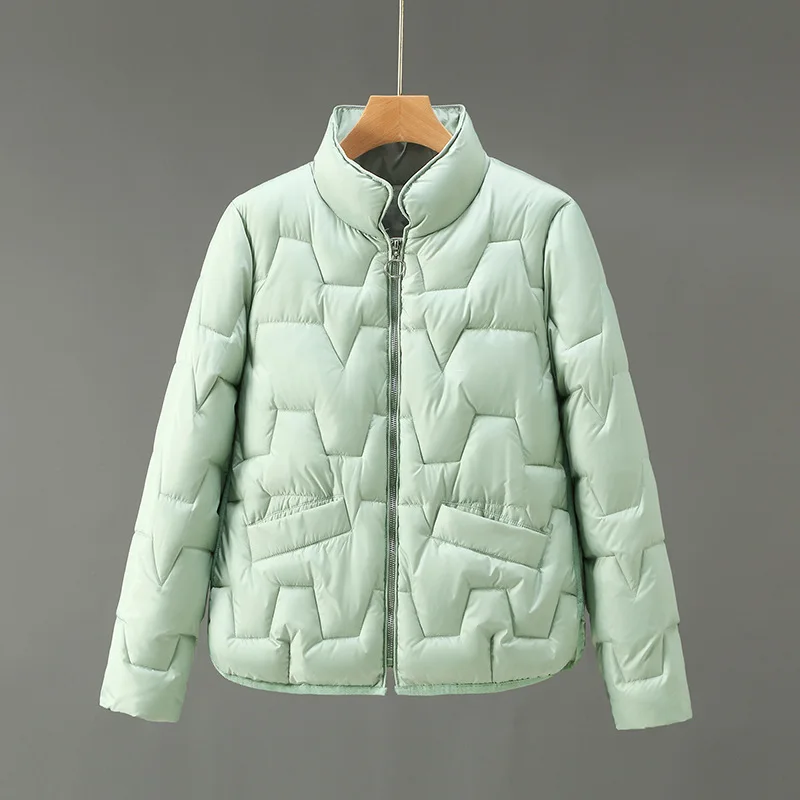 Fashion Jacket for Women Autumn and Winter New Stand Collar Thickened Warm Short Cotton Coat Winter Coat Light and Small Coat