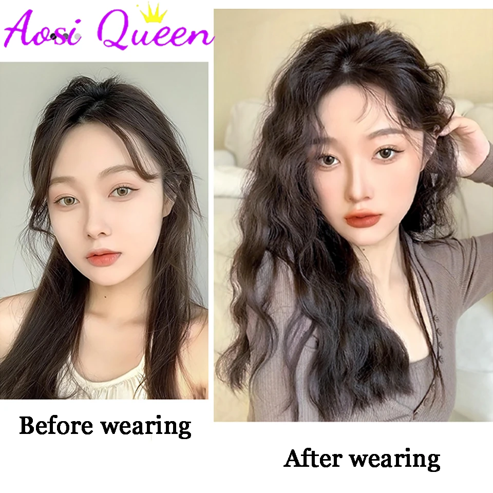 AOSI синтетический женский парик из трех частей пушистые накладные волосы для