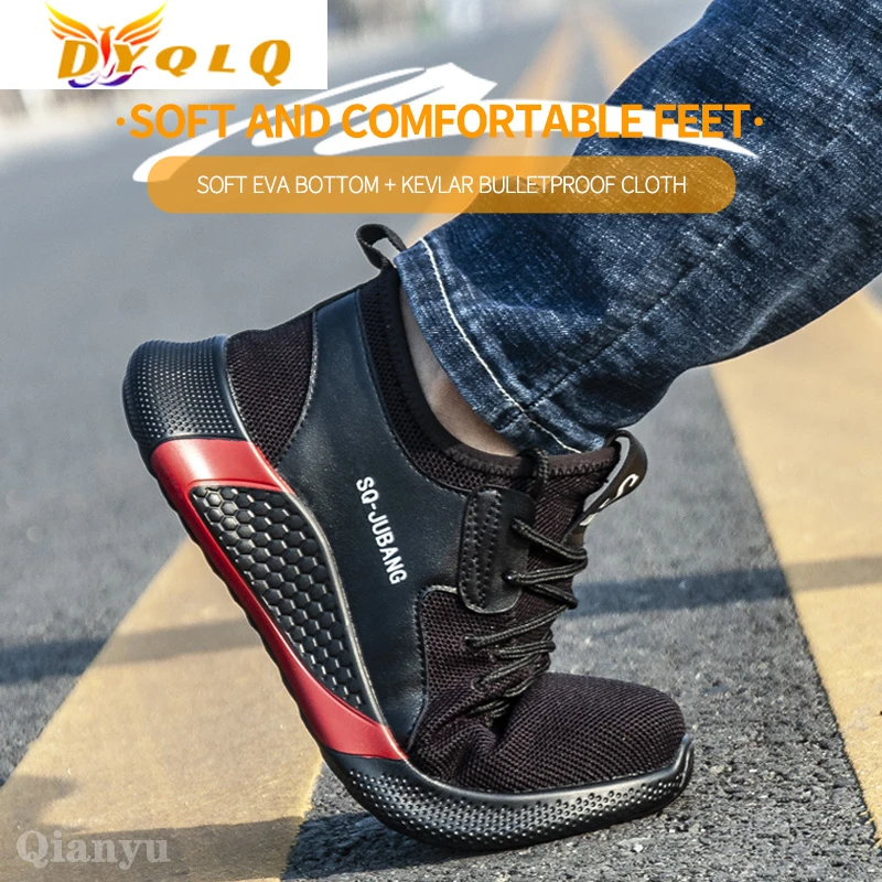 

New Popular Men's Safety Shoes Work Shoes Men's Breathable Lightweight Work Sports Shoes Anti-smashing Safety Boots