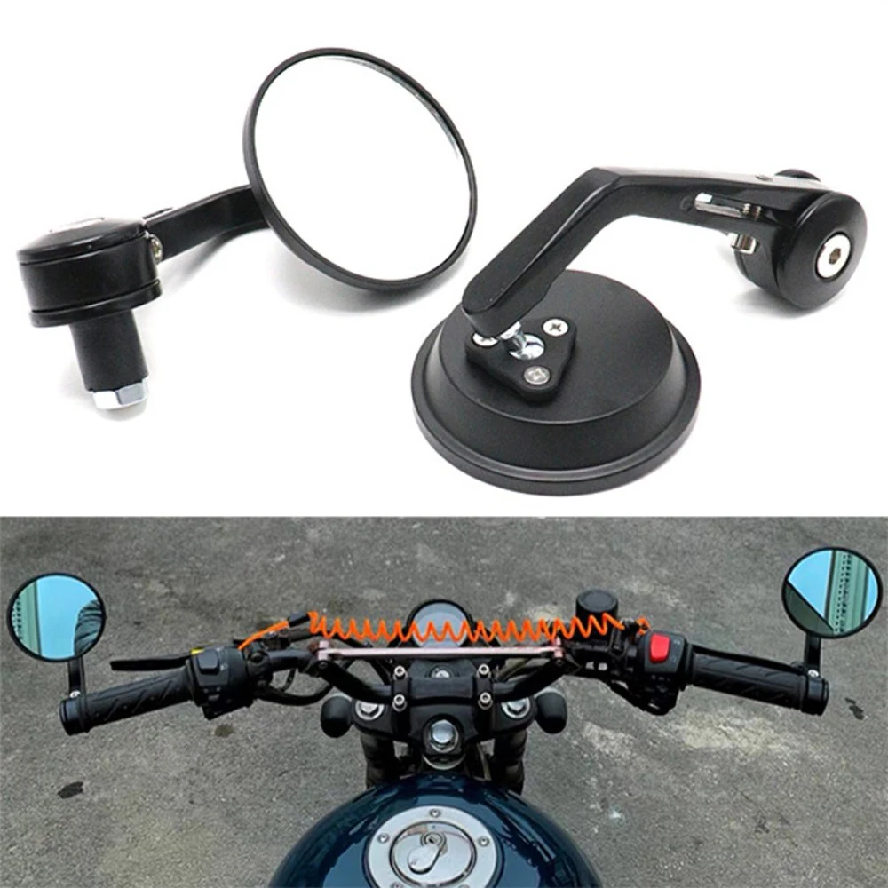 

Universal 7/8" Round Bar End Rear Mirrors Moto Motorcycle Motorbike Scooters Rearview Mirror Side View Mirrors FOR Cafe Racer